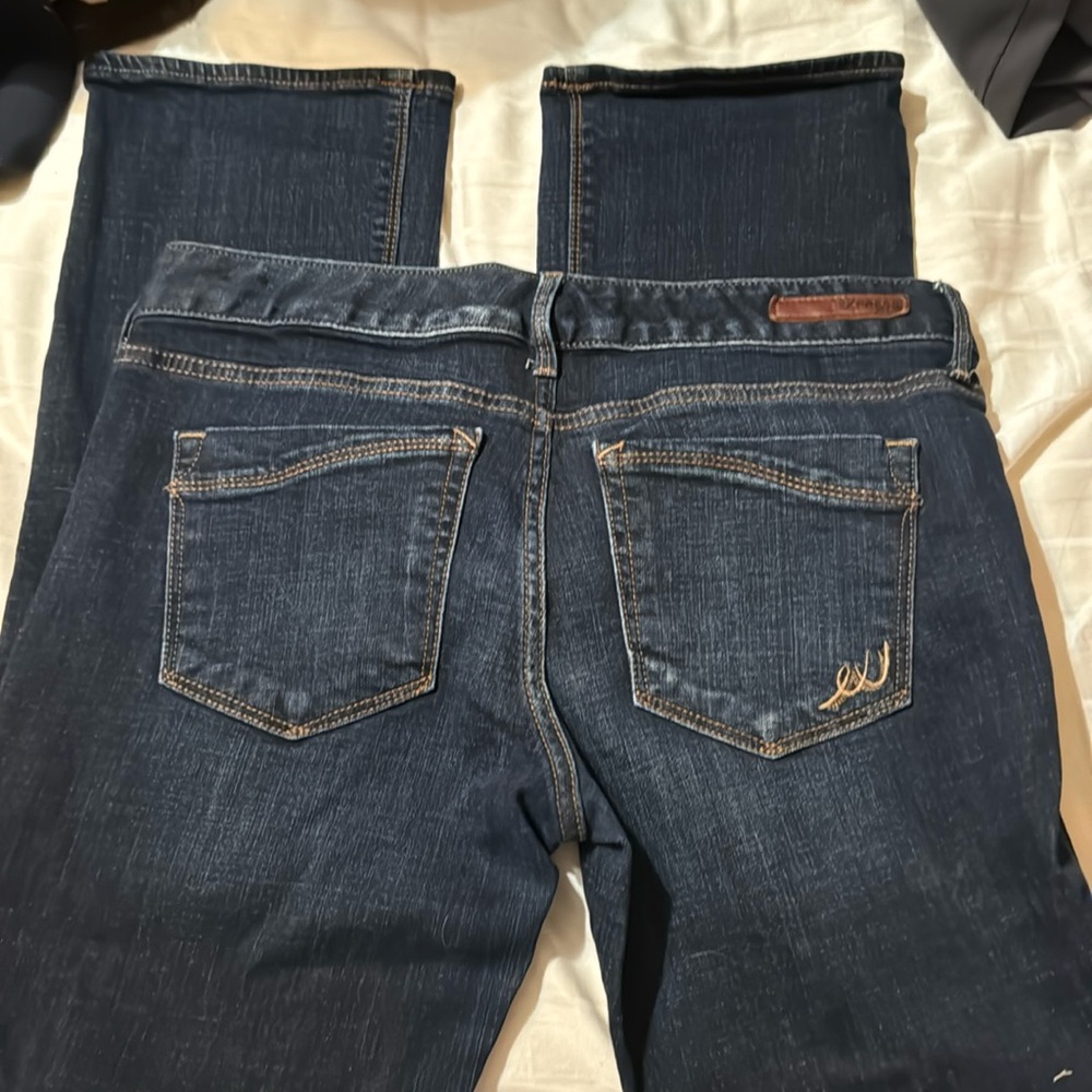 Women's express jeans dark wash size 8 S good used condition